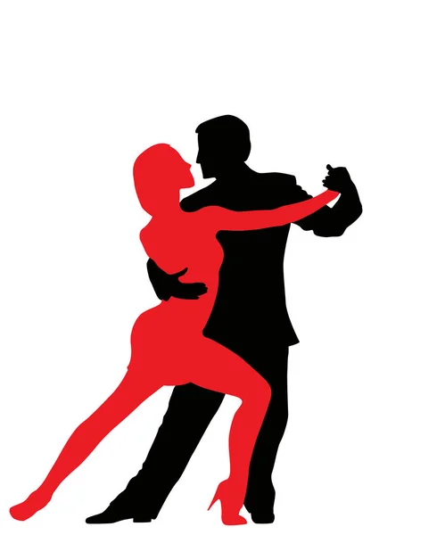 Tango dancers silhouettes — Stock Vector