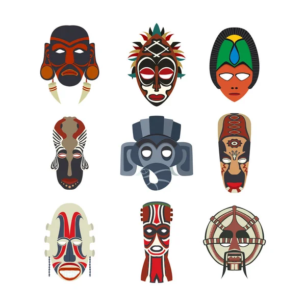 Tribal maskers set 2 — Stockvector