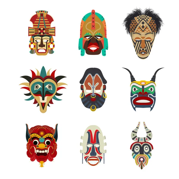 Tribal masks set 3