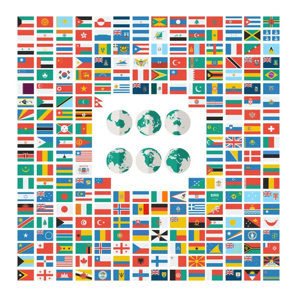 Banderas planas del mundo — Vector de stock