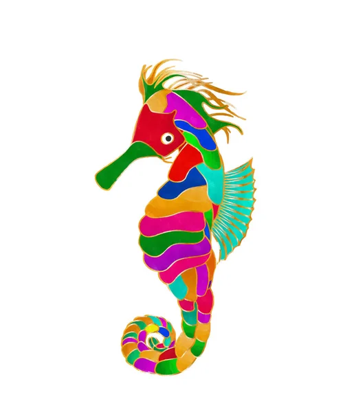 Akvarel seahorse — Stock fotografie