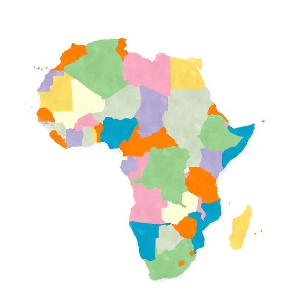 Африка карта в акварелях — стокове фото