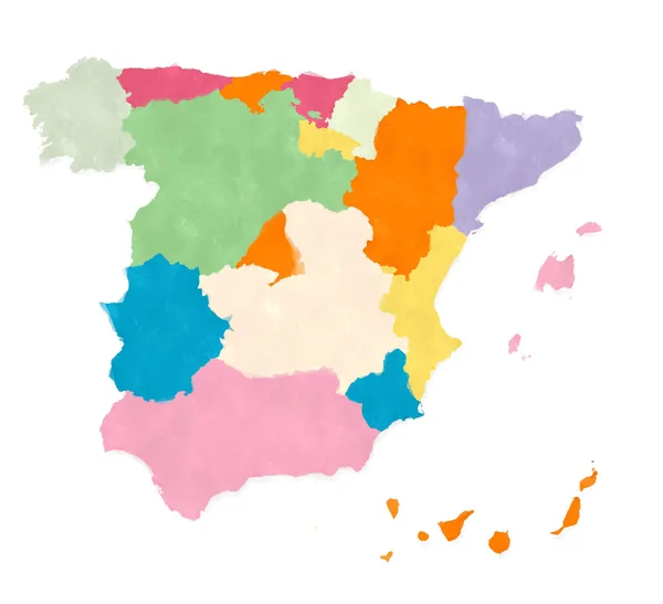 Espanha mapa em aquarelas — Fotografia de Stock