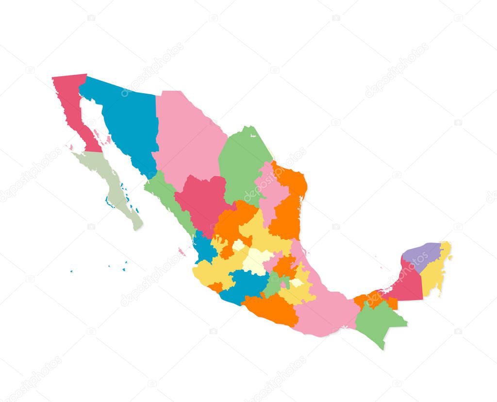 Mexico map in watercolors