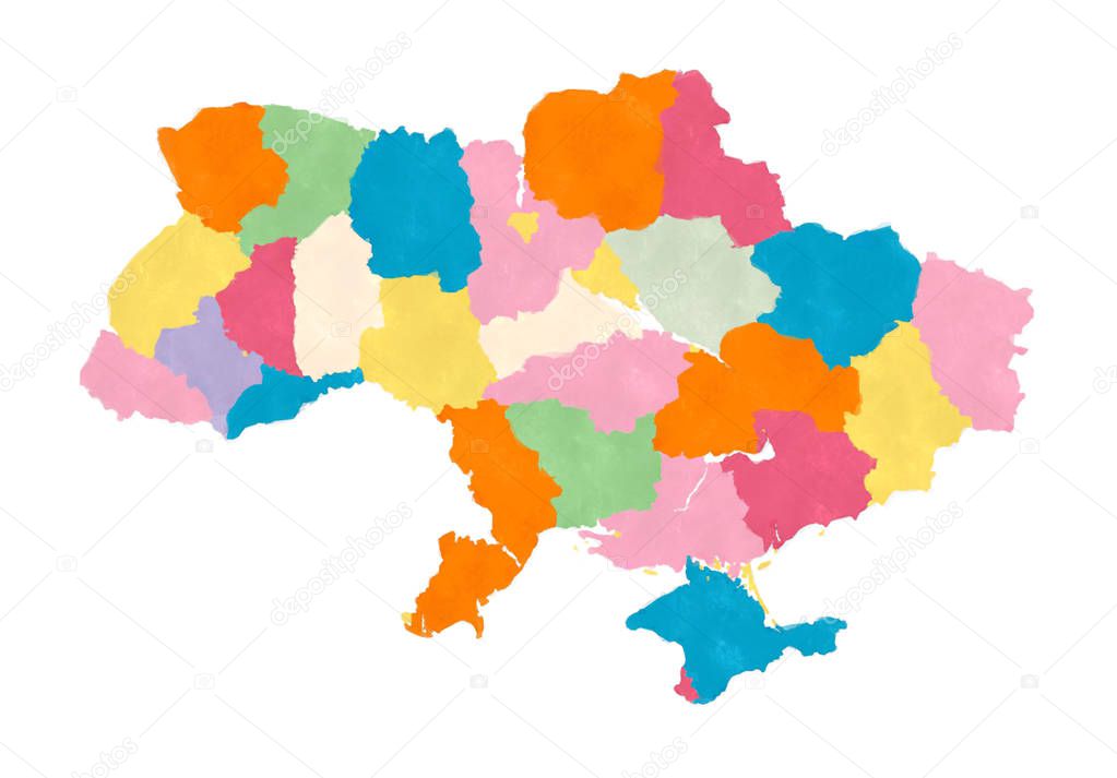 Ukraine map in watercolors