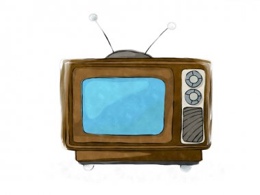 Suluboya retro tv seti 
