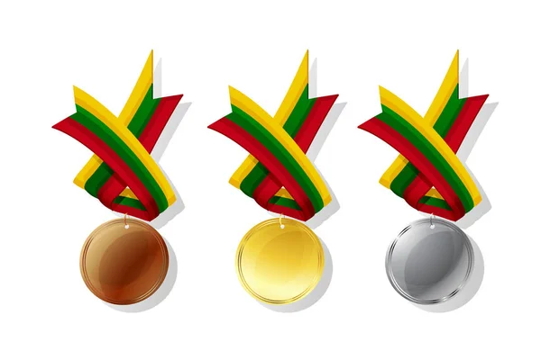 Conjunto de medalhas vetoriais lituanas — Vetor de Stock