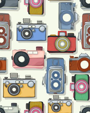 Retro tarzı kamera deseni