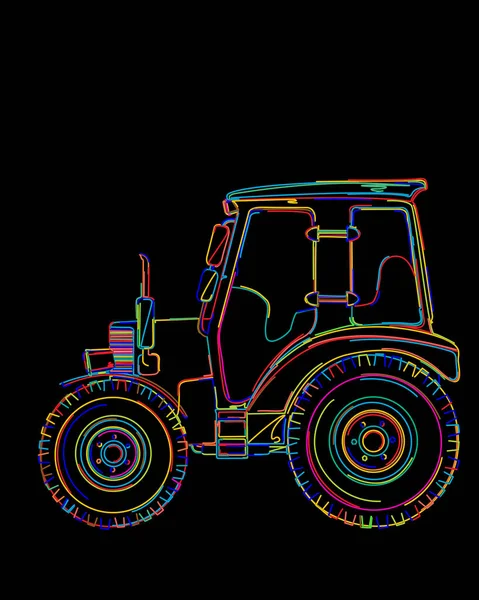 Tracteur funky — Image vectorielle