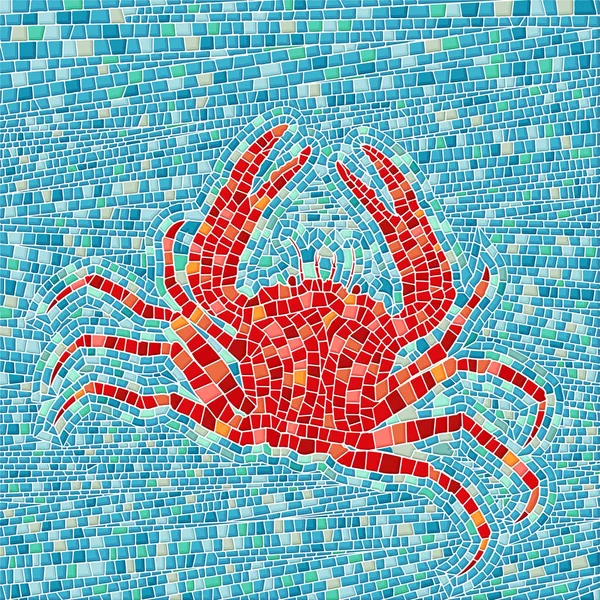 Mosaico di granchio rosso — Vettoriale Stock