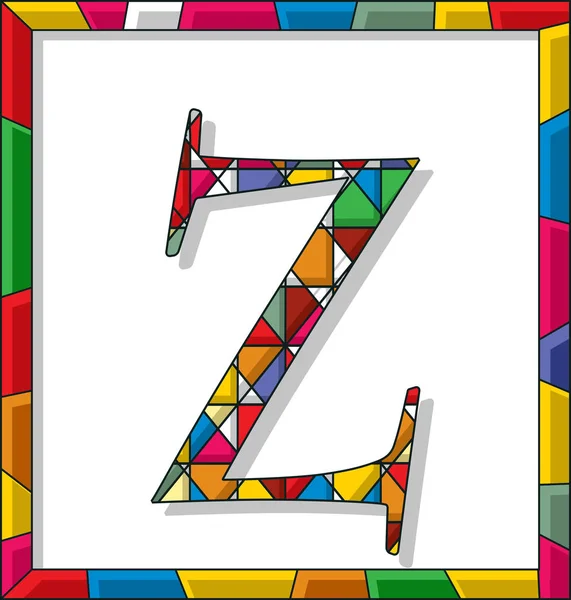 Letter Z in stained glass — ストックベクタ