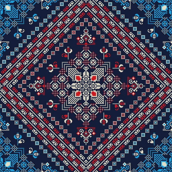 Motif Vectoriel Roumain Inspiré Broderie Traditionnelle — Image vectorielle