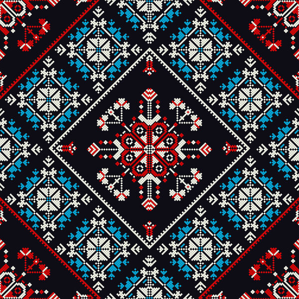 Румынский векторный узор, вдохновленный традиционной вышивкой