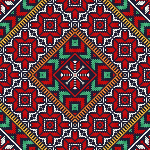 Motif Vectoriel Roumain Inspiré Broderie Traditionnelle — Image vectorielle