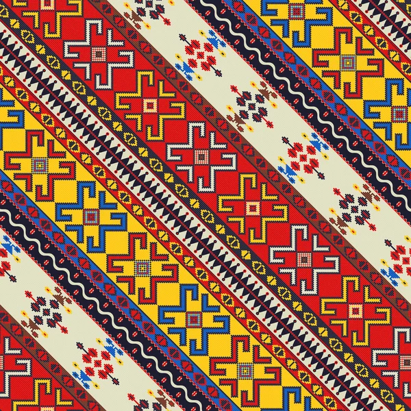 受传统刺绣启发形成的罗马尼亚语矢量图案 — 图库矢量图片