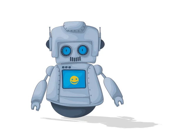 Lindo Robot Vector Dibujos Animados Sobre Fondo Blanco — Vector de stock