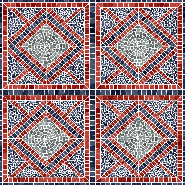 Patrón Decorativo Con Azulejos Mosaico Cerámica Vector Fondo — Archivo Imágenes Vectoriales