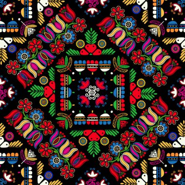 Geleneksel Macar nakışından esinlenilmiş kusursuz desen tasarımı