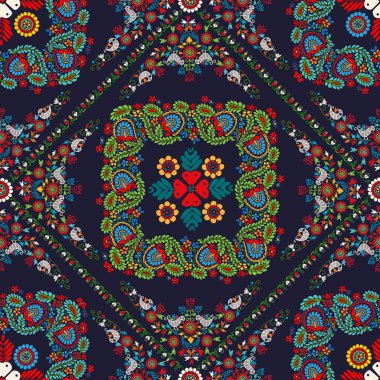 Geleneksel Macar nakışından esinlenilmiş kusursuz desen tasarımı