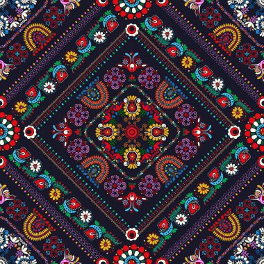 Geleneksel Macar nakışından esinlenilmiş kusursuz desen tasarımı