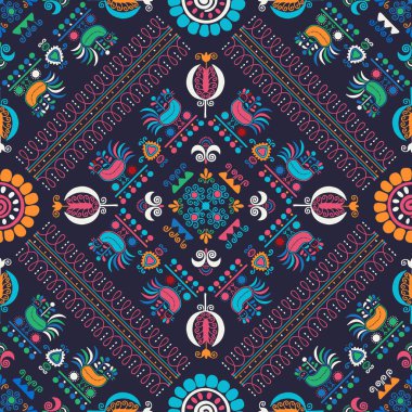 Geleneksel Macar nakışından esinlenilmiş kusursuz desen tasarımı