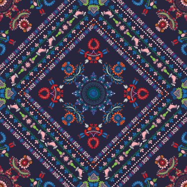 Geleneksel Macar nakışından esinlenilmiş kusursuz desen tasarımı