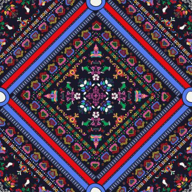 Geleneksel Macar nakışından esinlenilmiş kusursuz desen tasarımı