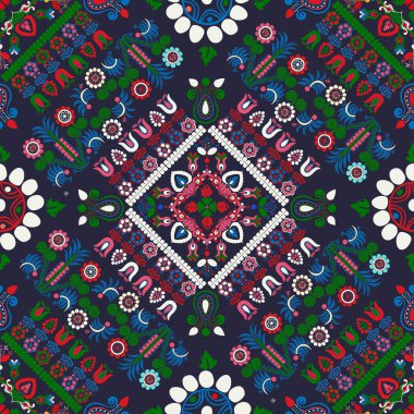 Geleneksel Macar nakışından esinlenilmiş kusursuz desen tasarımı