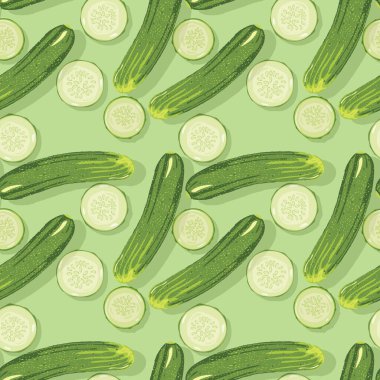 Salatalıklı vektör deseni, sebze arkaplan