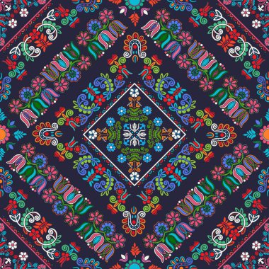 Geleneksel Macar nakışından esinlenilmiş kusursuz desen tasarımı