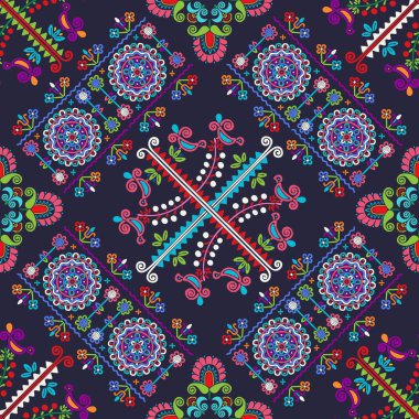 Geleneksel Macar nakışından esinlenilmiş kusursuz desen tasarımı