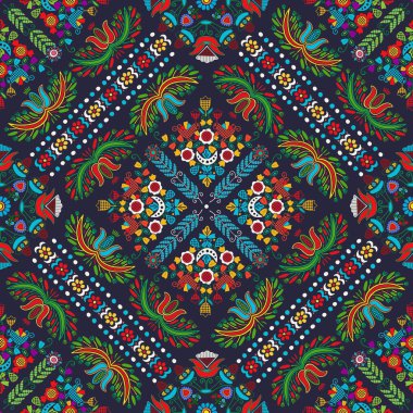 Geleneksel Macar nakışından esinlenilmiş kusursuz desen tasarımı