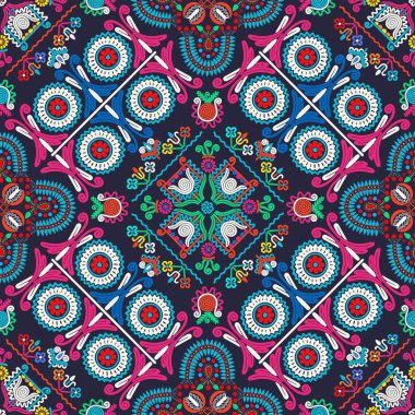 Geleneksel Macar nakışından esinlenilmiş kusursuz desen tasarımı