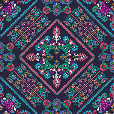 Geleneksel Macar nakışından esinlenilmiş kusursuz desen tasarımı