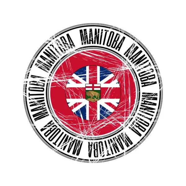 Manitoba Provincie Canada Vector Postzegel Rubber Witte Achtergrond — Stockvector