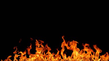 alevler siyah arkaplanda.