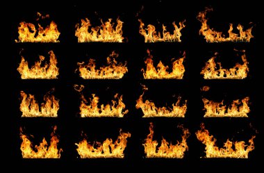 siyah izole gerçek yangın hatları