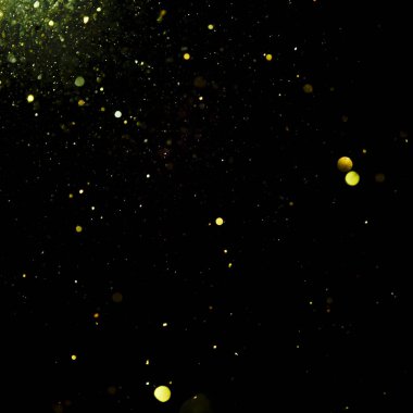 Siyah arkaplan ile soyut altın bokeh