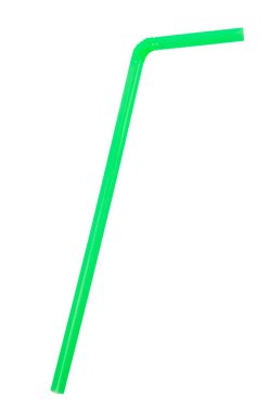 Beyaz arka planda izole edilmiş yeşil pipetler.