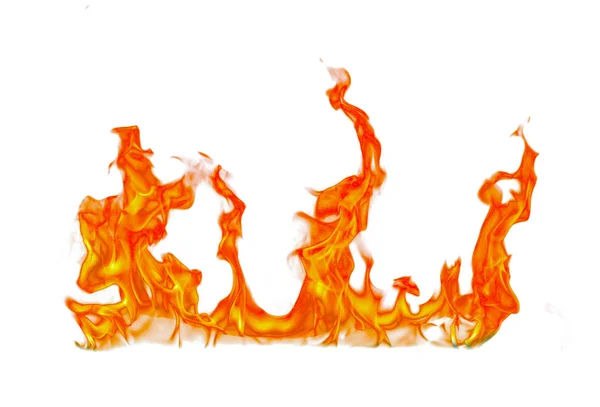 Eldflammor isolerade på vit bakgrund. — Stockfoto