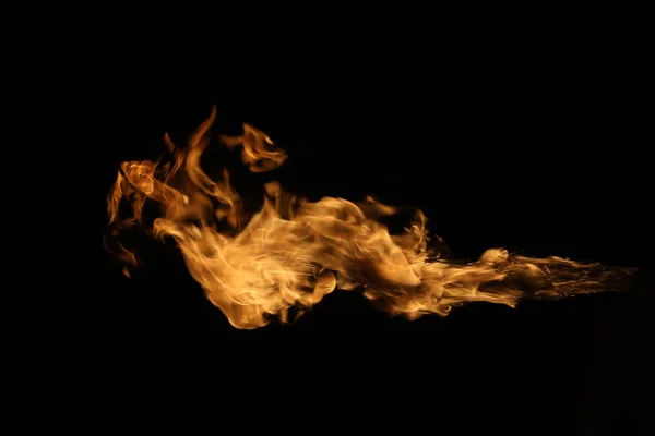 Fire flames on black background. — Stock Photo, Image