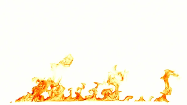 Flammen isoliert auf weißem Hintergrund. — Stockfoto