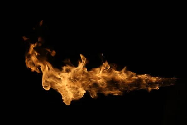 Fire flames on black background. — Stock Photo, Image