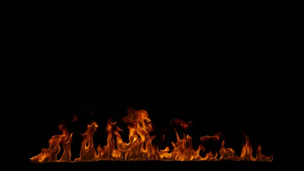 Llamas de fuego sobre fondo negro. — Foto de Stock