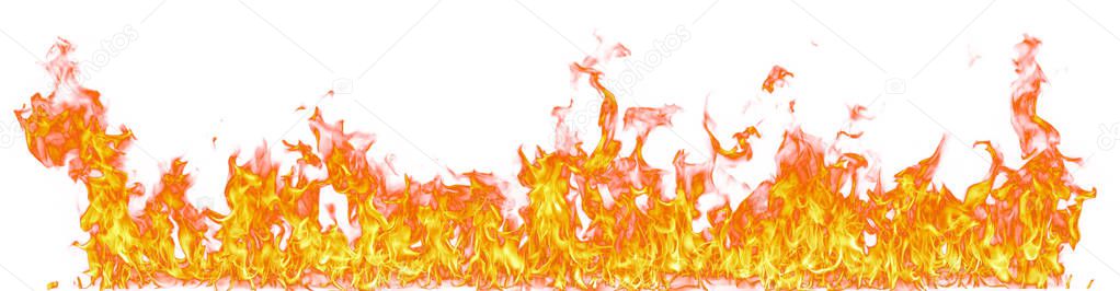 Fire flames isolated on white background