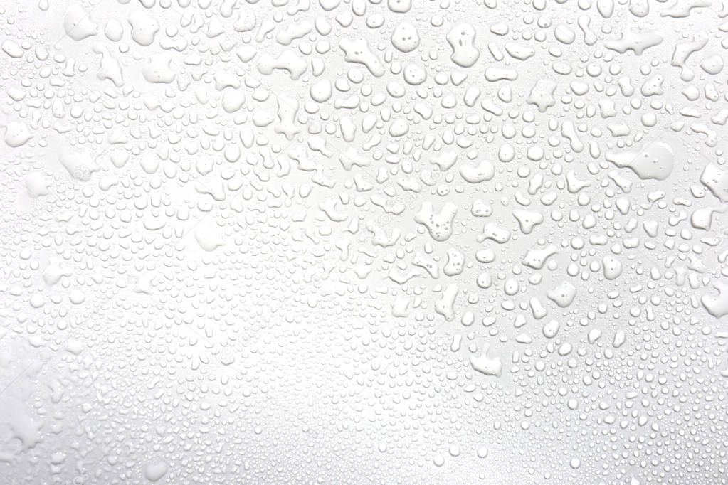 Water rain drops isolated on white background. 