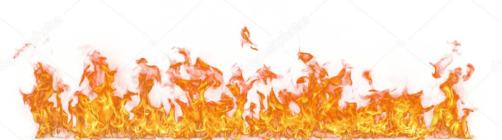 Fire flames isolated on white background