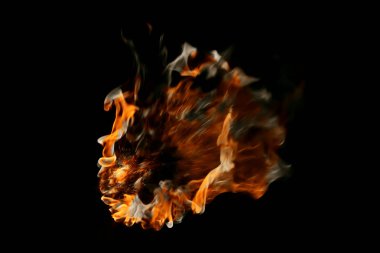 alev ve duman siyah zemin.