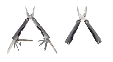 Katlanır bıçak, kullanışlı darbe, beyaz bir arka plan üzerinde izole.