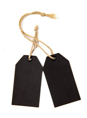 Beyaz arka planda yalıtılmış siyah etiket.